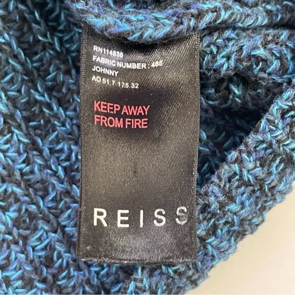 Reiss Multicolored‎ Blue Chunky Knit Cotton Boxy Sweater - Picture 9 of 13